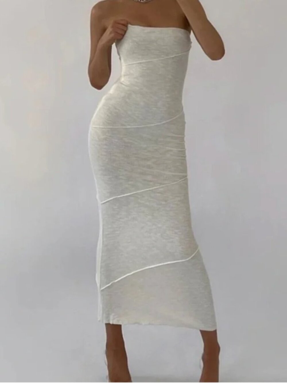 Princess Polly Oscar Midi Tube Top Dress White, Size 2